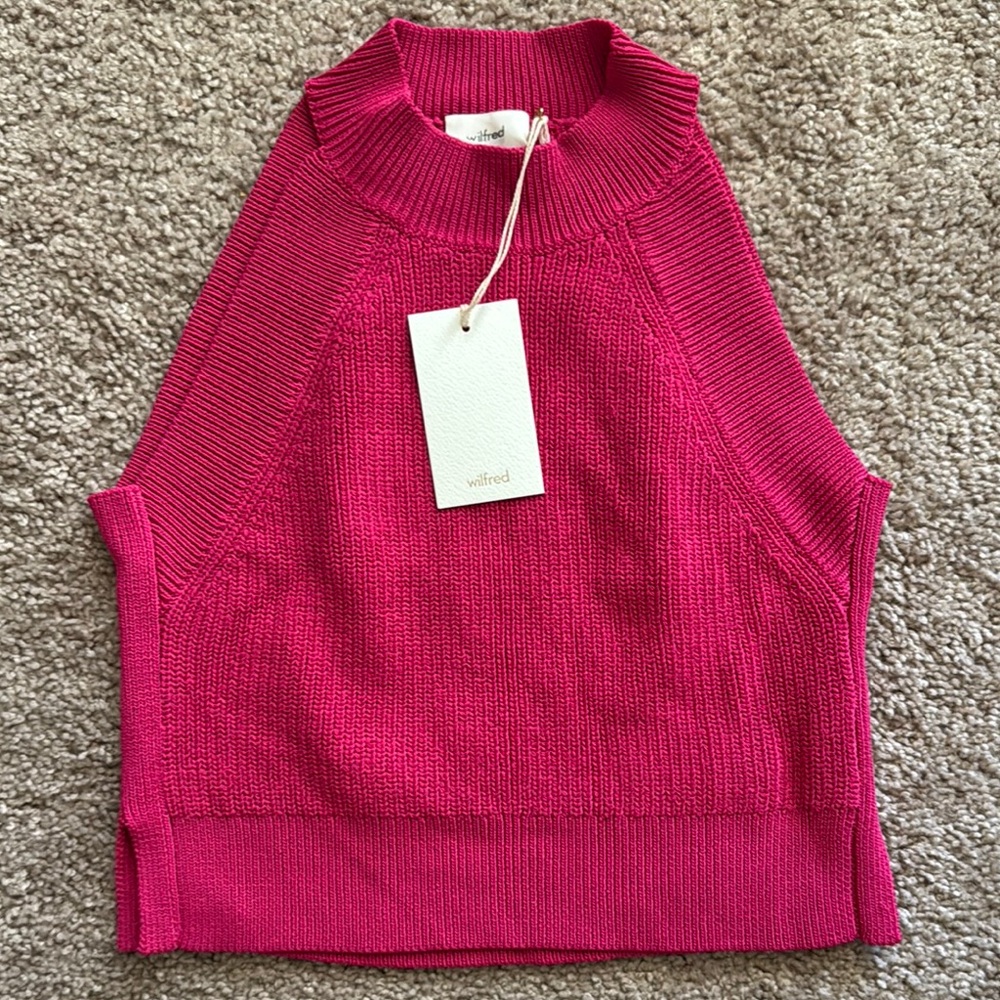 Wilfred Vibrant Pink Knit Halter Top